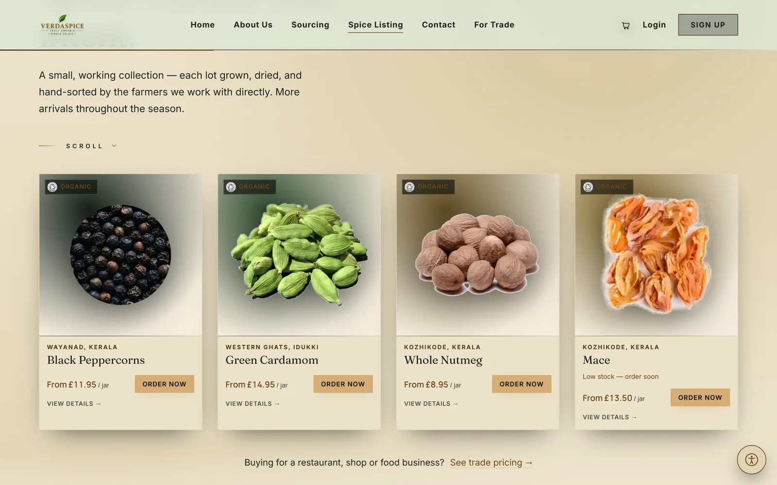 The collection page in the light theme with larger text.
