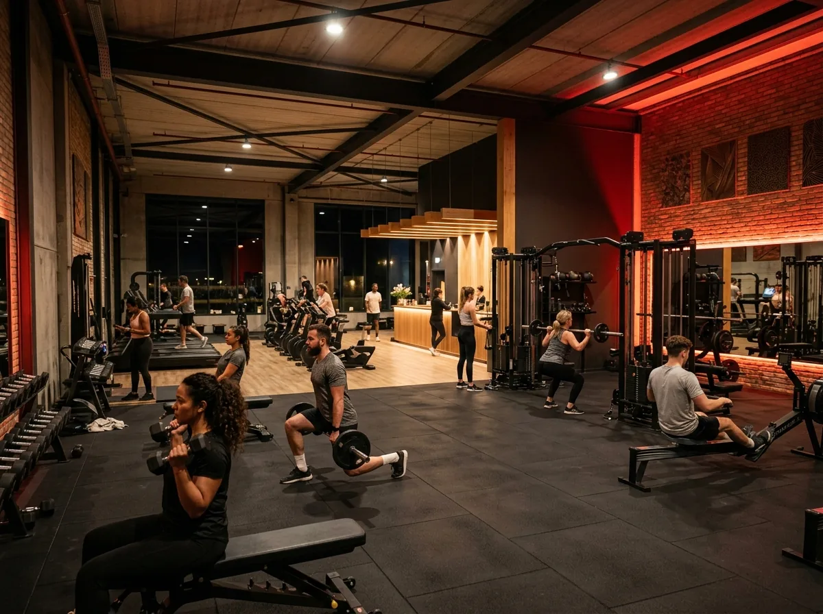 Members training independently on the gym floor