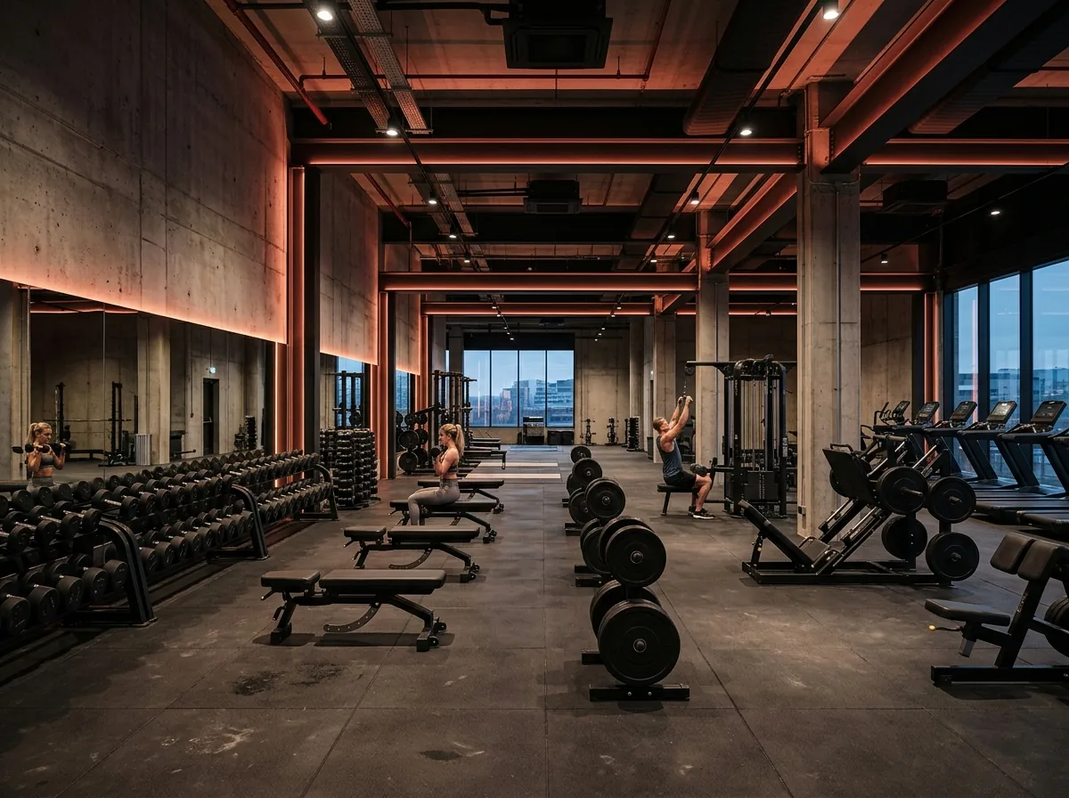The Open Floor area with free weights and machines